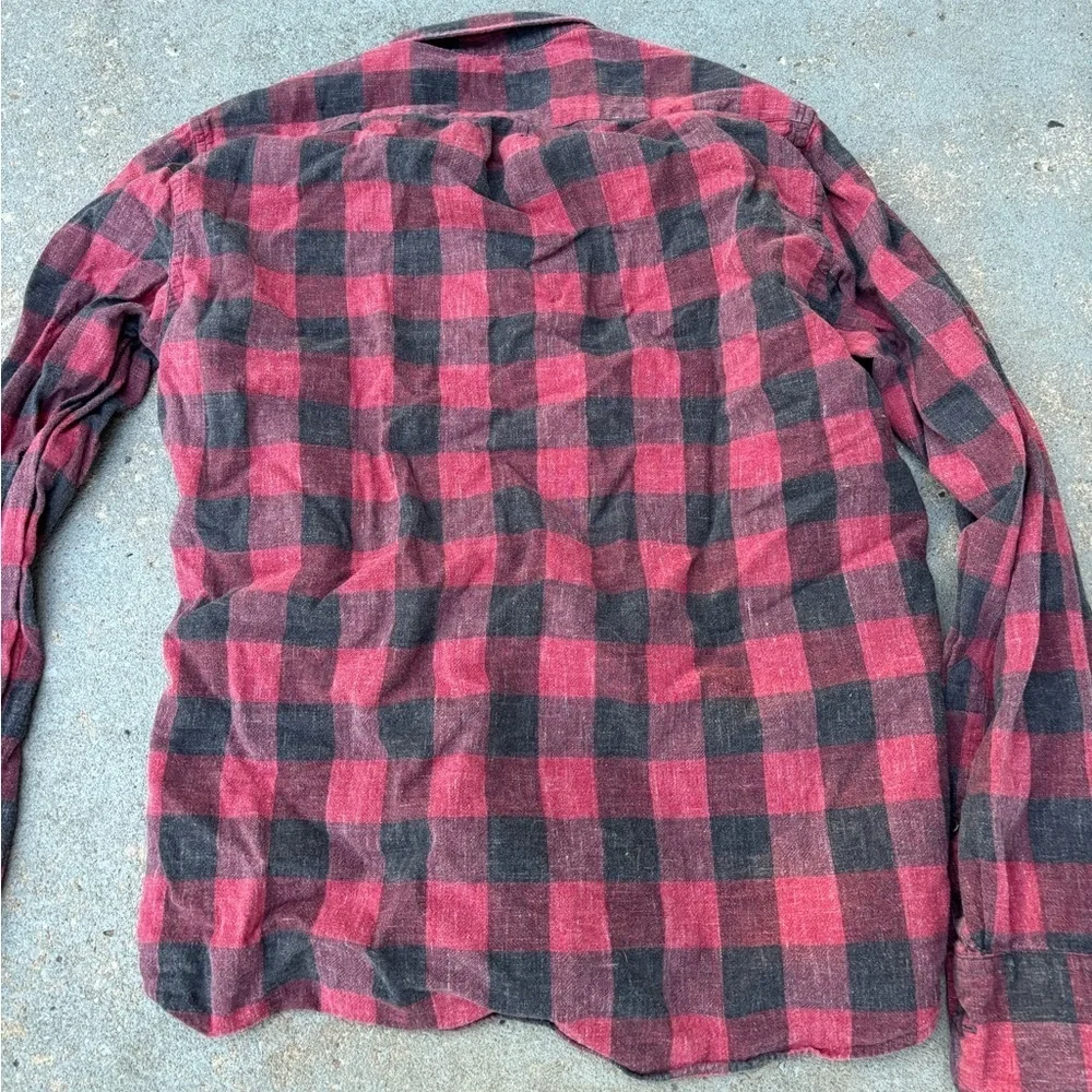 J. Crew Red and Black Plaid Casual Shirt